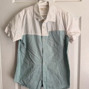 Tucker + Tate Boys White and Teal Button Down Shirt